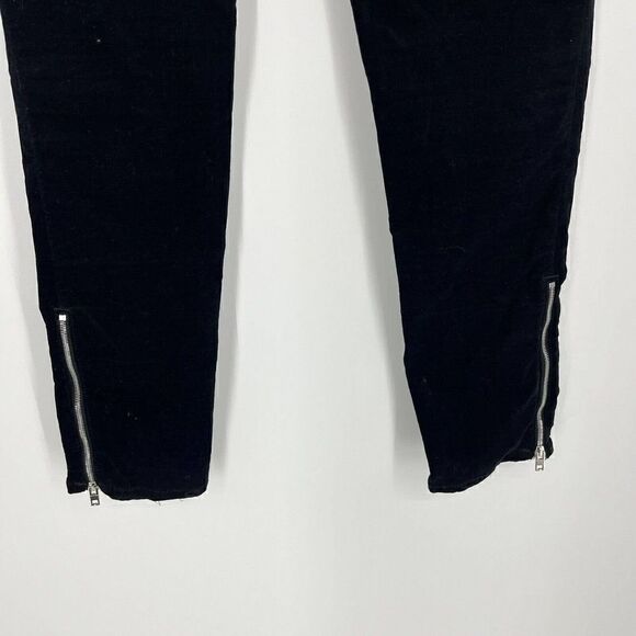 Rag & Bone Jeans Size 26 Womens Black 10 Inch Capri Velvet Zip Ankle Skinny - Picture 6 of 11